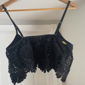 Jessica Simpson floral crochet bikini top, Size: M